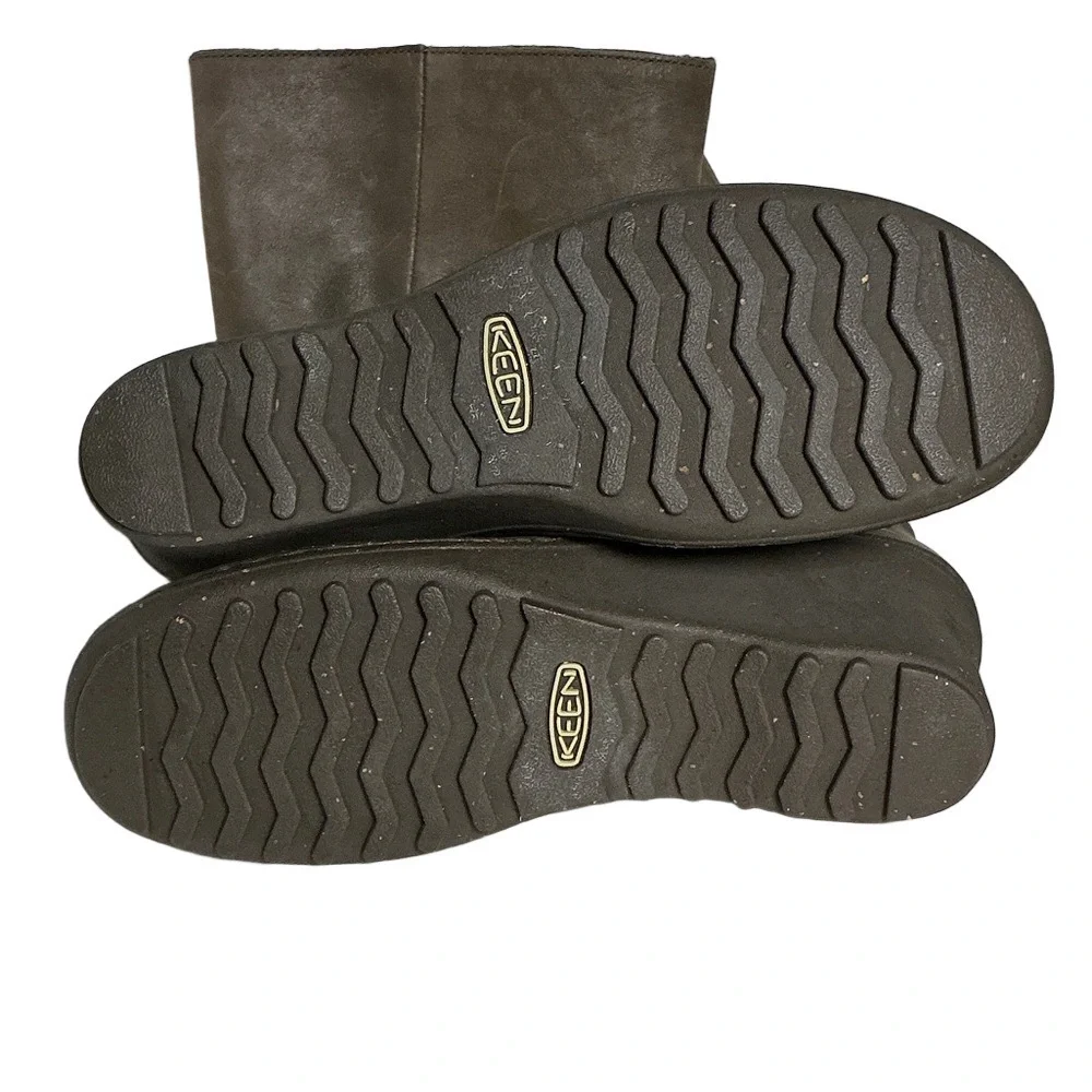 KEEN Taupe Leather Wedge Mid-Calf Boots – Size 8.5 / 39